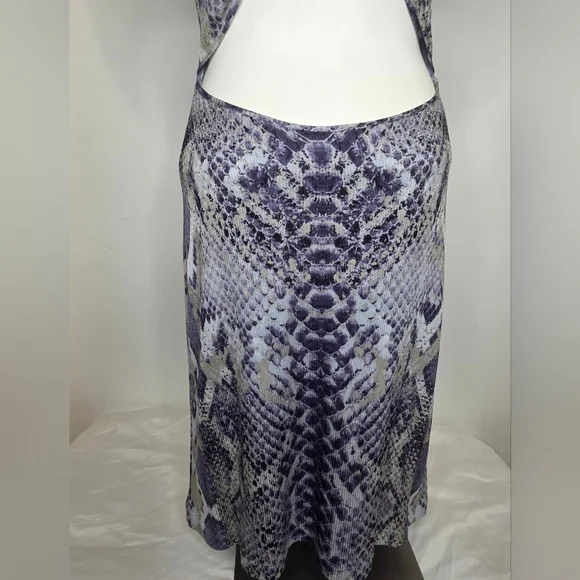 Andrew Marc Size 6 Backless Dress with Snake Print - Blue and Gray - Picture 6 of 12